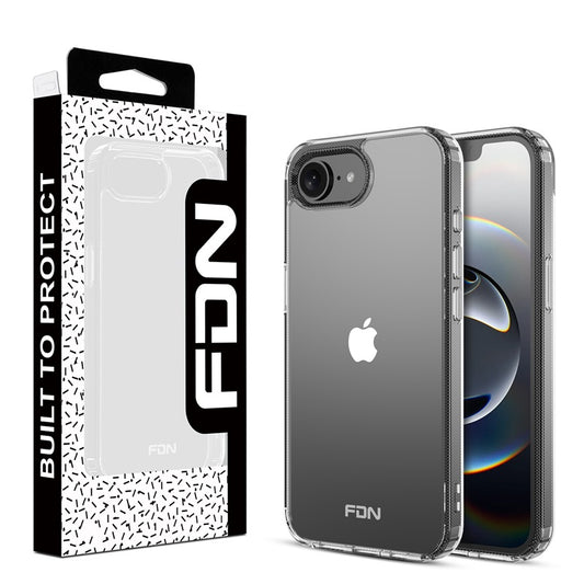FDN Sturdy Gummy Cover for Apple iPhone 16e - Highly Transparent Clear / Transparent Clear (1102808)