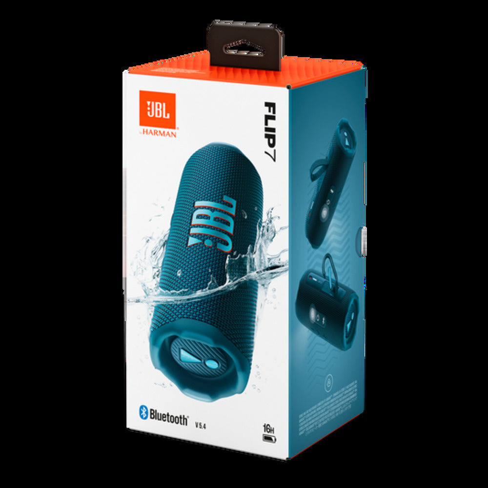 JBL Flip 7 - Portable Waterproof and Drop-Proof Speaker, Bold Pro Sound with AI Sound Boost, 16Hrs of Playtime, and PushLock System - Blue   ( 1103631) (MSRP $159.99)