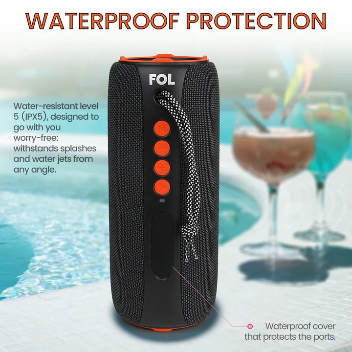 FOL Portable Bluetooth Speaker with IPX5 Waterproof FS-D14 ( 1107964) (MSRP $49.99)