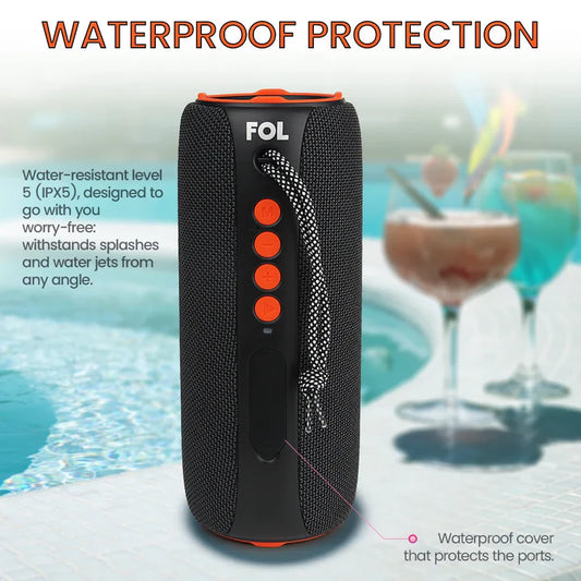 FOL Portable Bluetooth Speaker with IPX5 Waterproof FS-D14 ( 1107964) (MSRP $49.99)