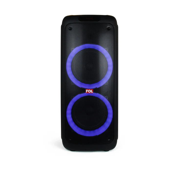 FOL Party Speaker FS-L210 Duo 10' Speaker With Super Bass RECHARGEABLE PORTABLE SPEAKER WITH MICROPHONE, LIGHT, AND REMOTE CONTROL  - Black (1102721)