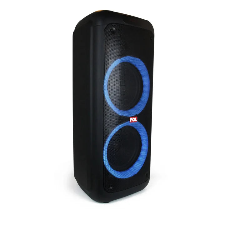 FOL Party Speaker FS-L210 Duo 10' Speaker With Super Bass RECHARGEABLE PORTABLE SPEAKER WITH MICROPHONE, LIGHT, AND REMOTE CONTROL  - Black (1102721)