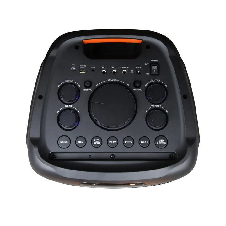 FOL Party Speaker FS-L210 Duo 10' Speaker With Super Bass RECHARGEABLE PORTABLE SPEAKER WITH MICROPHONE, LIGHT, AND REMOTE CONTROL  - Black (1102721)