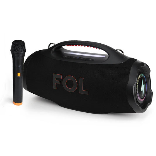 FOL FS-R208M TWS PRO RECHARGEABLE SPEAKER WITH IPX6, RGB LIGHT, 220 WATTS OF POWER, AND MICROPHONE ( 1107975) (MSRP $399.99)
