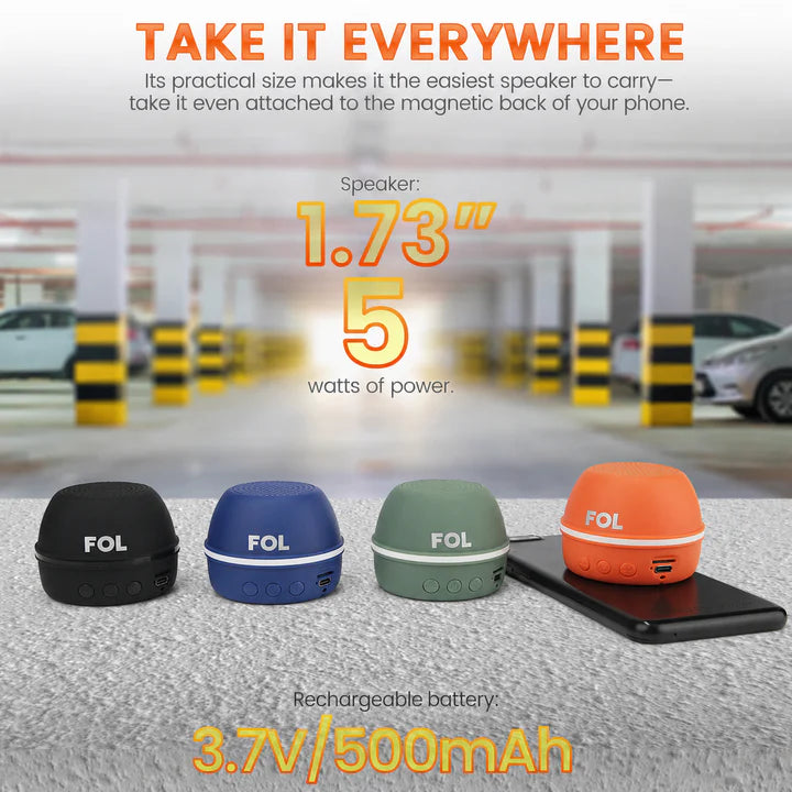 FOL FS-S196 Mini Bluetooth Speaker with TWS, FM Radio & Magnetic Ring (Mix Colors) ( 1107971) (MSRP $29.99)