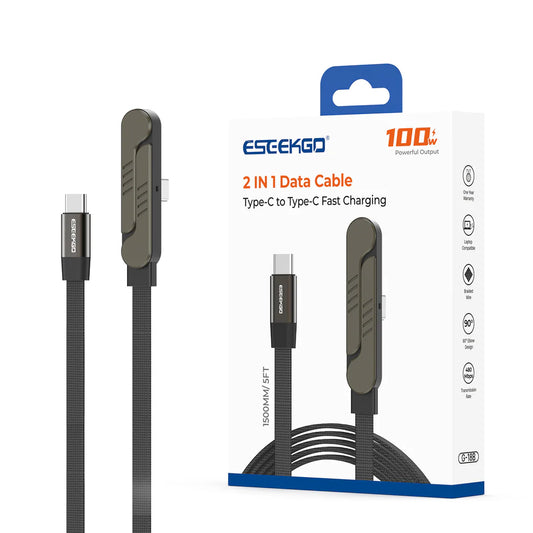 ESEEKGO G-18B 1.5M/5FT Knife shaped bracket Type-C to Type-C data cable  (1107931) (MSRP $39.99)