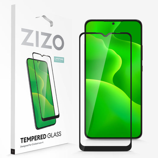 CRICKET ICON 4 ZIZO TEMPERED GLASS SCREEN PROTECTOR - Black (1105015)