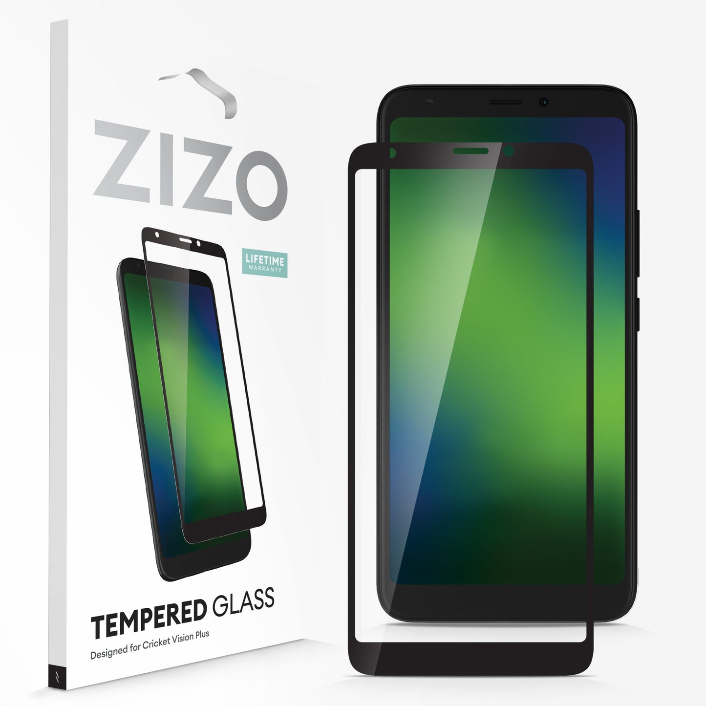 CRICKET VISION PLUS ZIZO TEMPERED GLASS SCREEN PROTECTOR - BLACK (1103868)