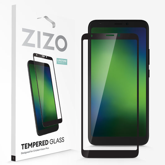 CRICKET VISION PLUS ZIZO TEMPERED GLASS SCREEN PROTECTOR - BLACK (1103868)