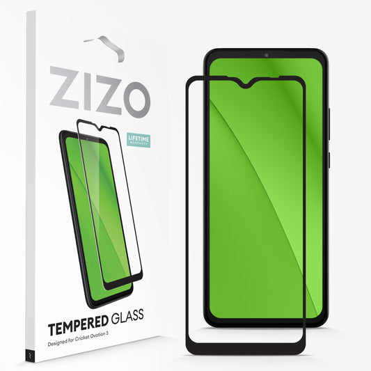 CRICKET OVATION 3 ZIZO TEMPERED GLASS SCREEN PROTECTOR - BLACK (1105326)
