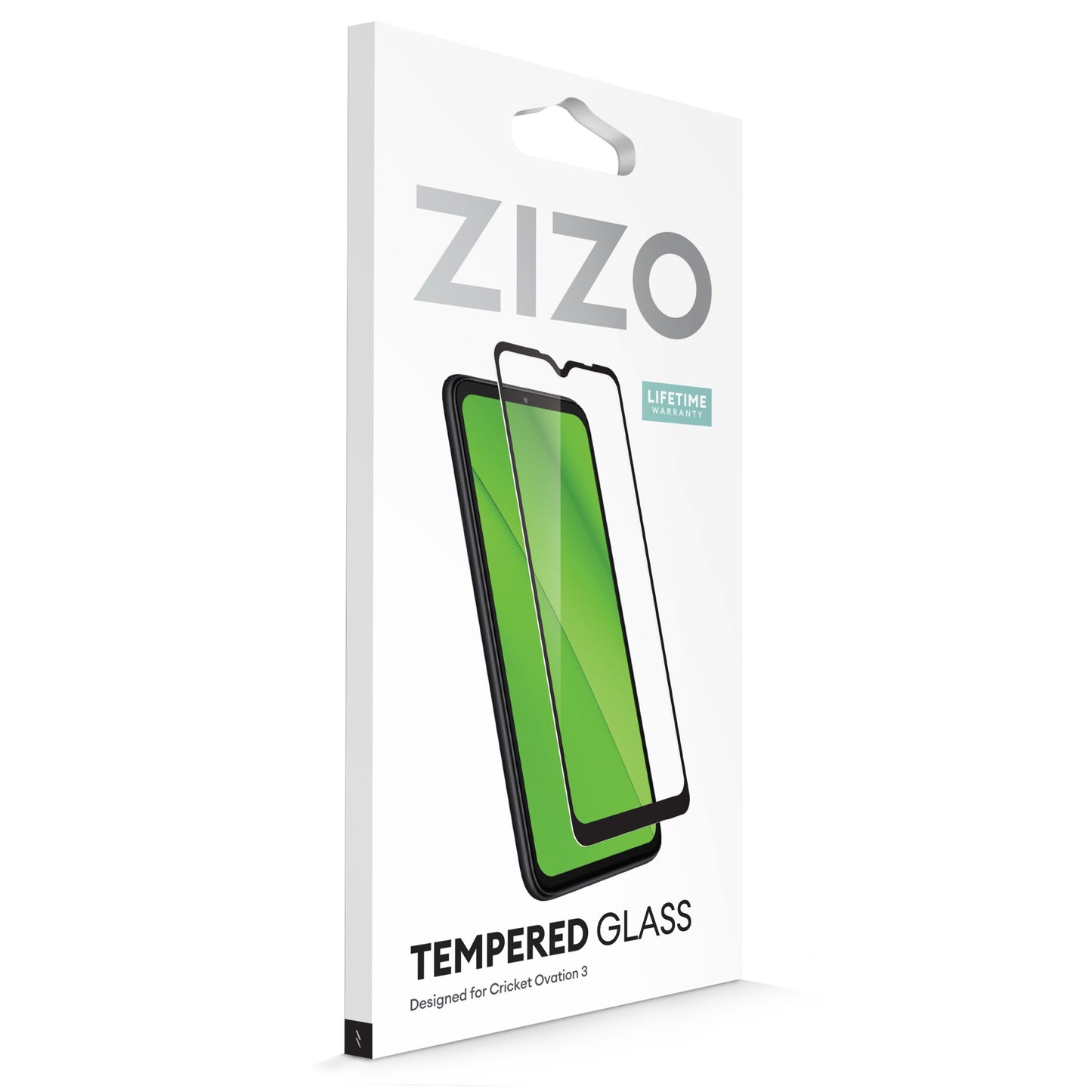 CRICKET OVATION 3 ZIZO TEMPERED GLASS SCREEN PROTECTOR - BLACK (1105326)