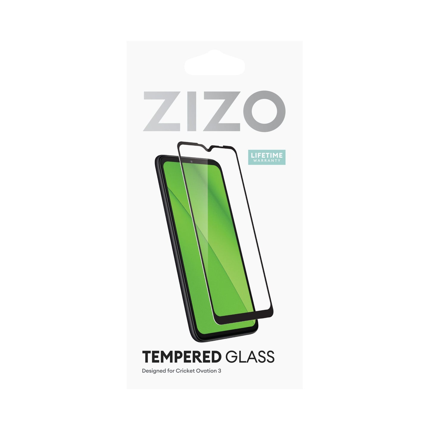 CRICKET OVATION 3 ZIZO TEMPERED GLASS SCREEN PROTECTOR - BLACK (1105326)