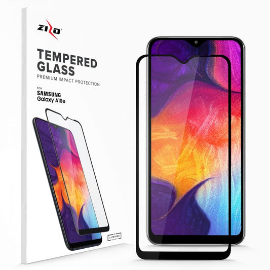 Samsung Galaxy A10e Zizo Tempered Glass Screen Protector - Black (112)
