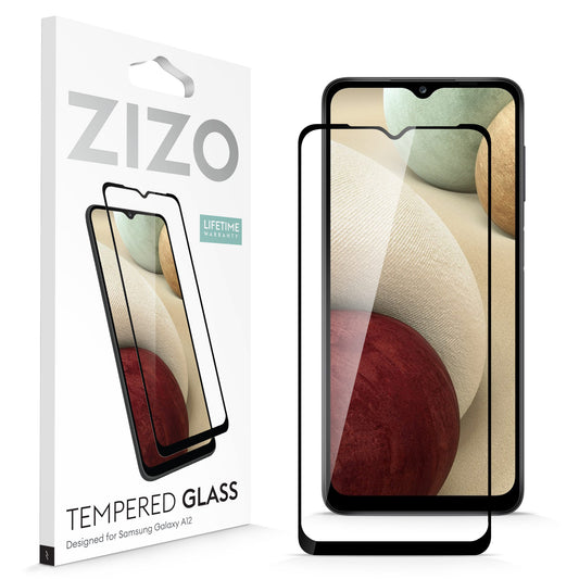GALAXY A12 ZIZO TEMPERED GLASS SCREEN PROTECTOR - BLACK (1100612)