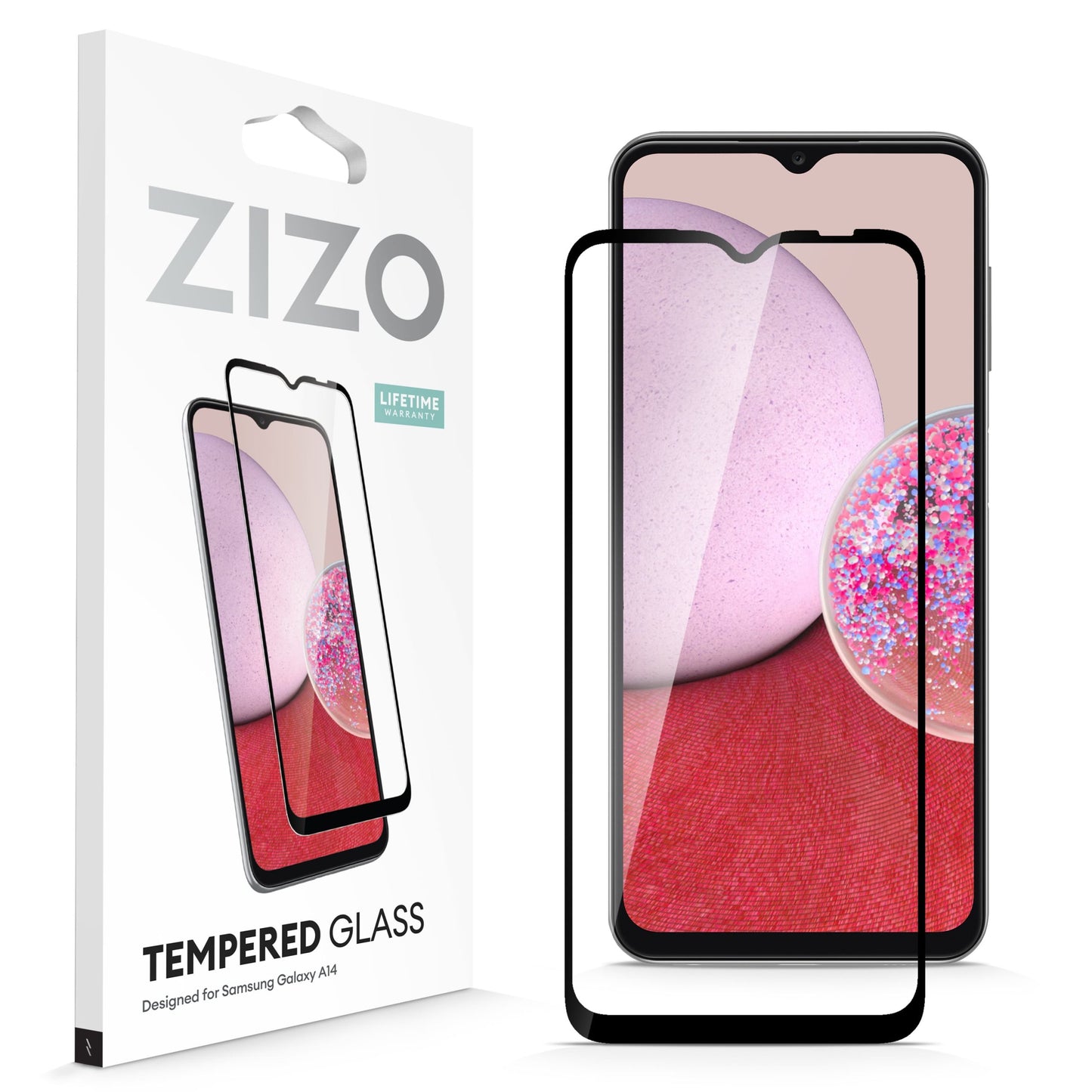 ZIZO TEMPERED GLASS SCREEN PROTECTOR FOR GALAXY A14 5G - BLACK (1105434)