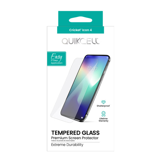 Cricket Icon 4 ICON QUIKCELL TEMPERED GLASS Screen Protector - CLEAR (1105065)