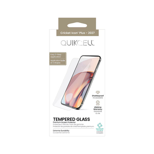 Quikcell Tempered Glass Screen Protector - Clear (1108264)(MSRP $39.99)