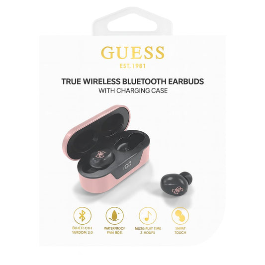 GUESS - TRUE WIRELESS EARPHONES TOUCH CONTROL + LED CHARGE INDICATOR- BT5.0 / 4-5H CALL & MUSIC TIME -DC 5V/400mAh - PINK ( 1103627) (MSRP $69.99)