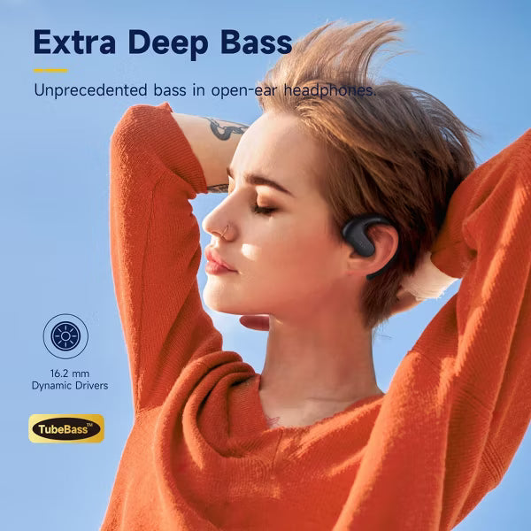 OpenRock S Open-Ear Air Conduction Headphones, Bluetooth 5.3 Earbuds, 60H Playtime, Deep Bass, IPX5 , ENC Mic- Black  ( 1107527) (MSRP $99.99)