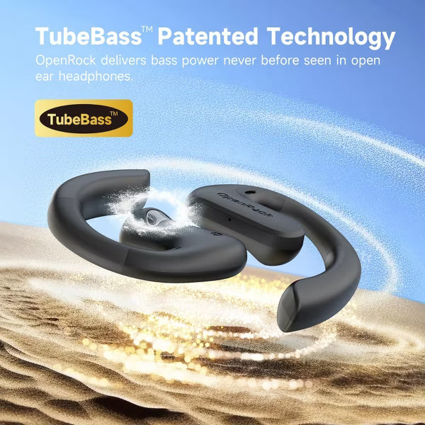 OpenRock S Open-Ear Air Conduction Headphones, Bluetooth 5.3 Earbuds, 60H Playtime, Deep Bass, IPX5 , ENC Mic- Black  ( 1107527) (MSRP $99.99)