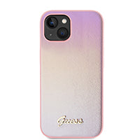 iPhone 15/14/13 - GUESS HC O SAFFIANO IRIDESCENT SCRIPT - Pink ( 1107742) (MSRP $79.99)