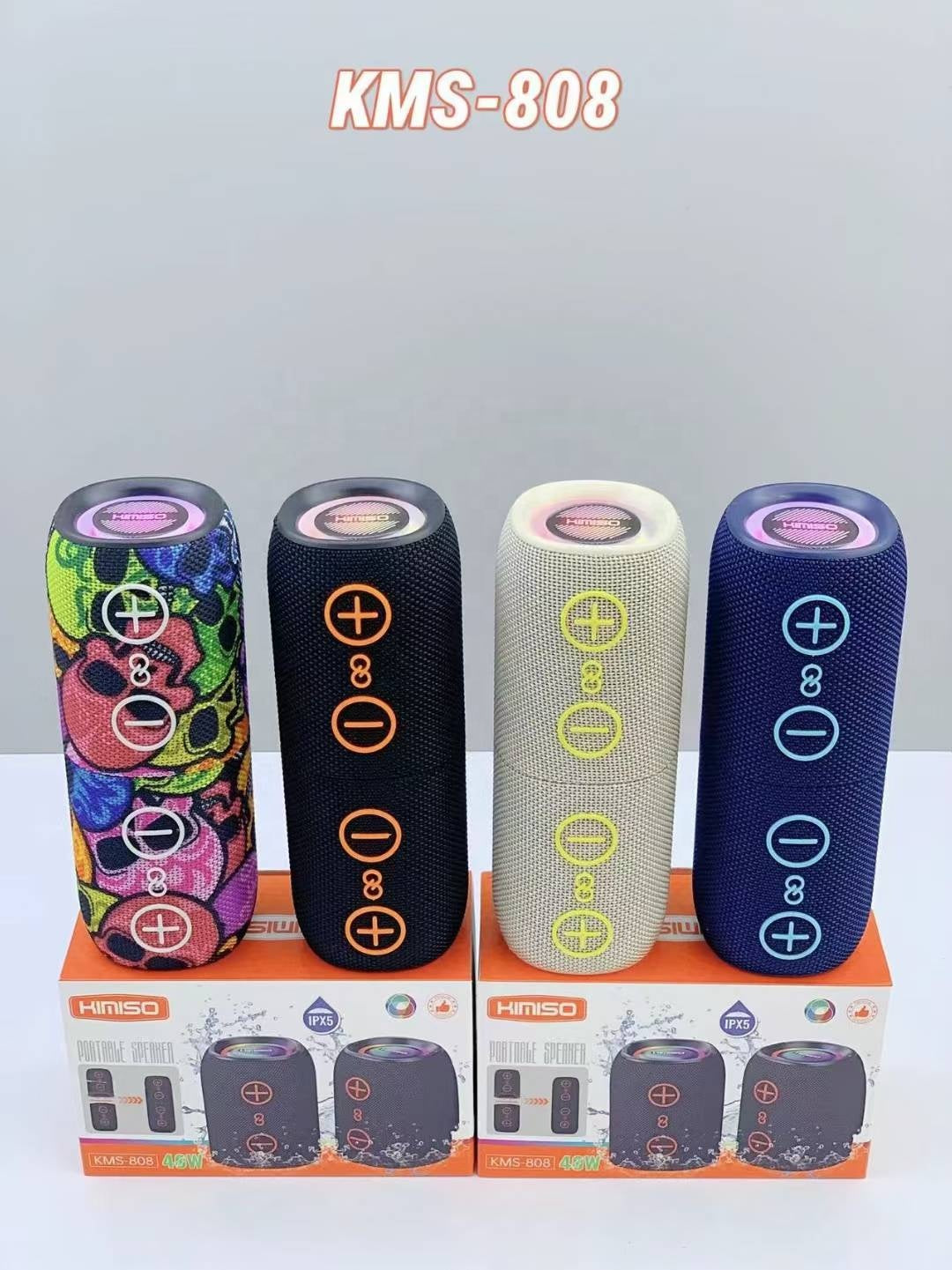 Kimiso KMS-808 20W Wireless Boombox RGB LED Lighting IPX6 Waterproof for Outdoor Parties Home Theatre Compatible Mobile Phone  ( 1103711) (MSRP $59.99)