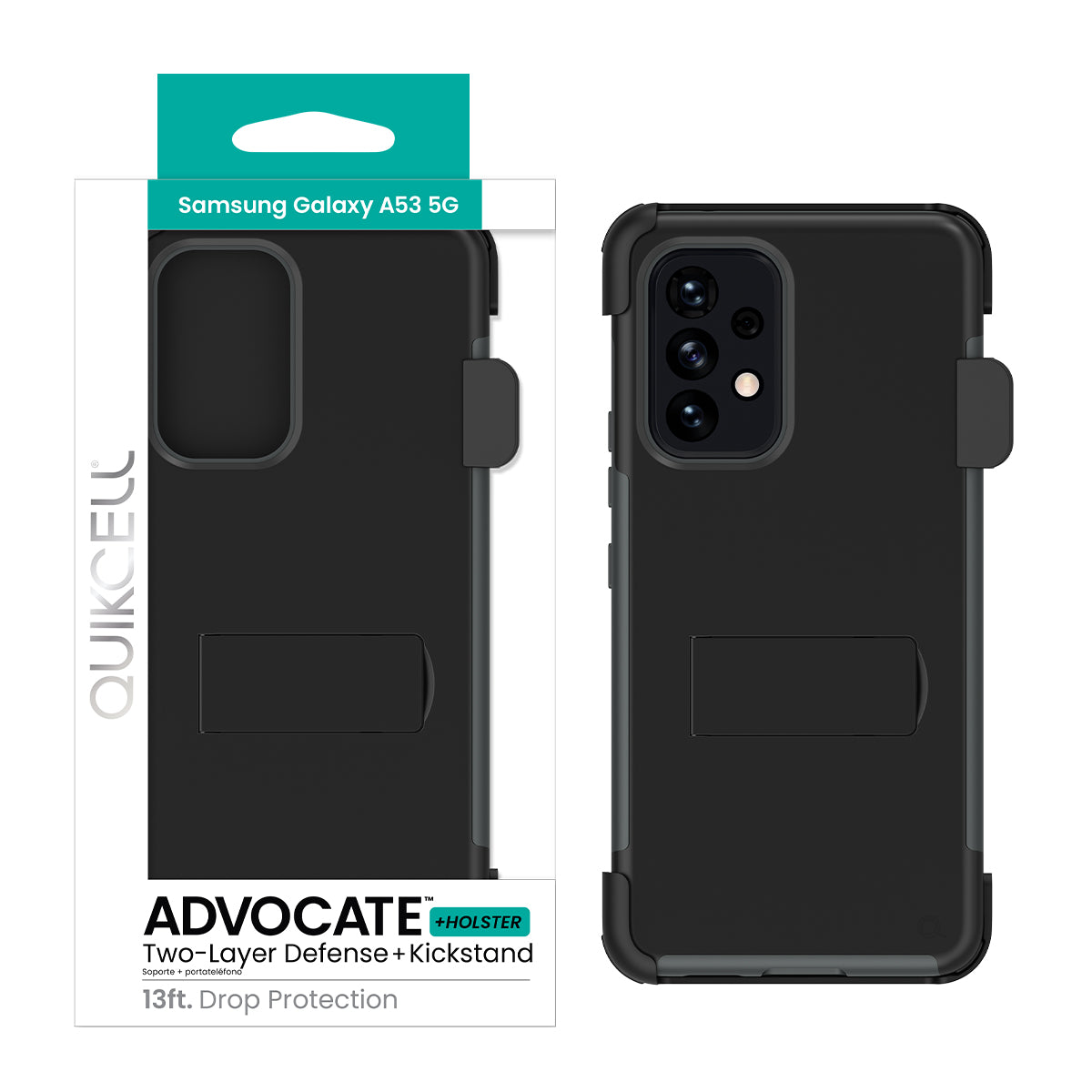 Samsung Galaxy A53 5G QUIKCELL ADVOCATE + HOLSTER Kickstand Case - Steel Black (1103568)