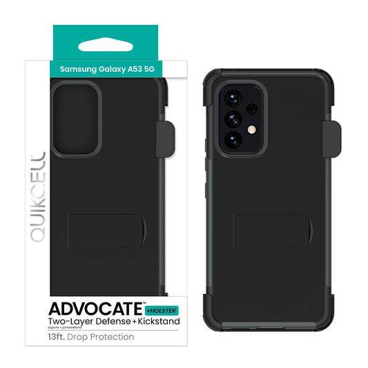 Samsung Galaxy A53 5G QUIKCELL ADVOCATE + HOLSTER Kickstand Case - Steel Black (1103568)