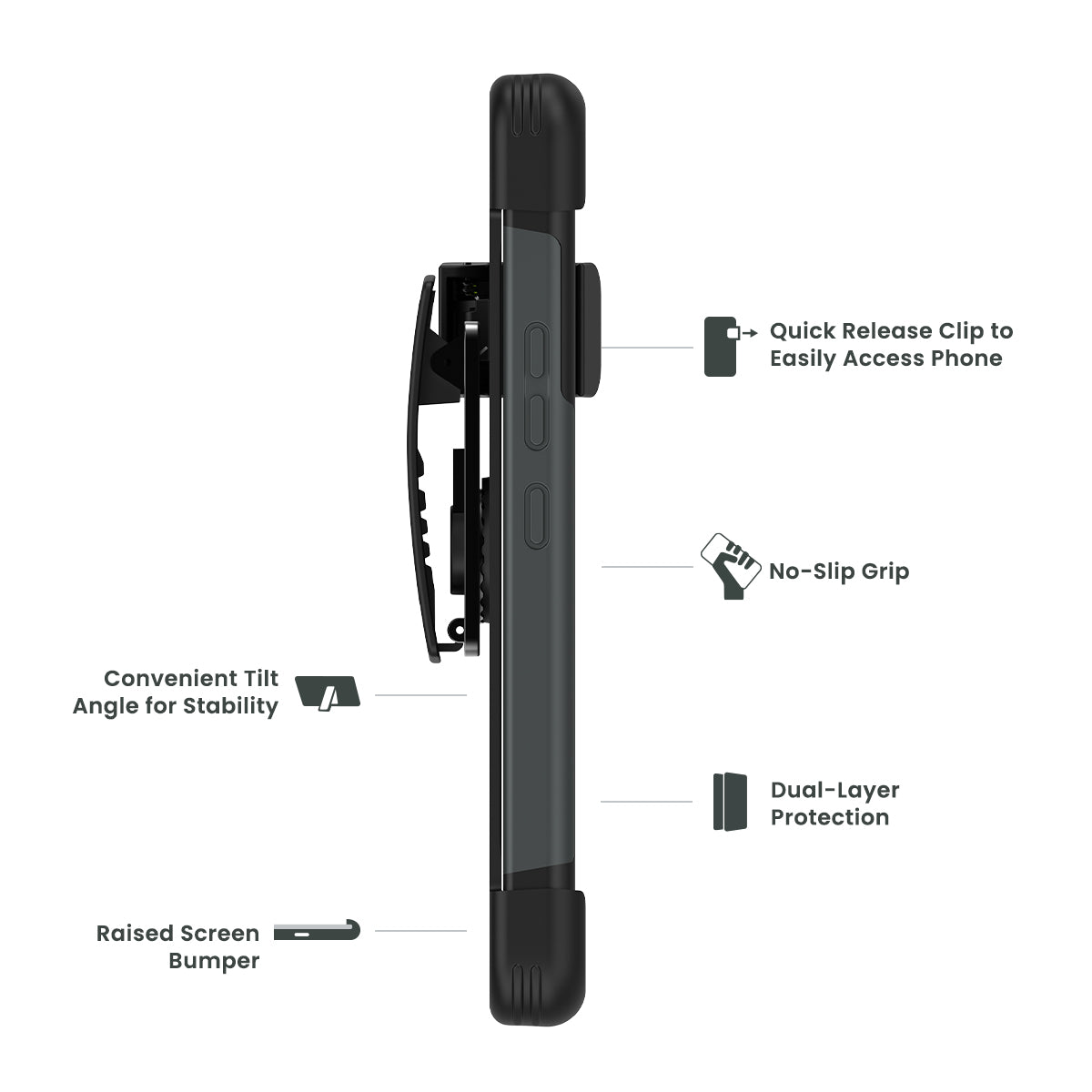 Samsung Galaxy A53 5G QUIKCELL ADVOCATE + HOLSTER Kickstand Case - Steel Black (1103568)