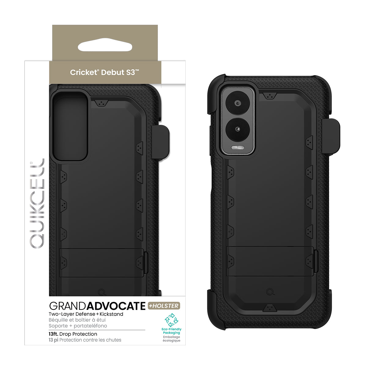 Quikcell Cricket Debut S3 Grand Advocate + Holster Armor Black (1107647)