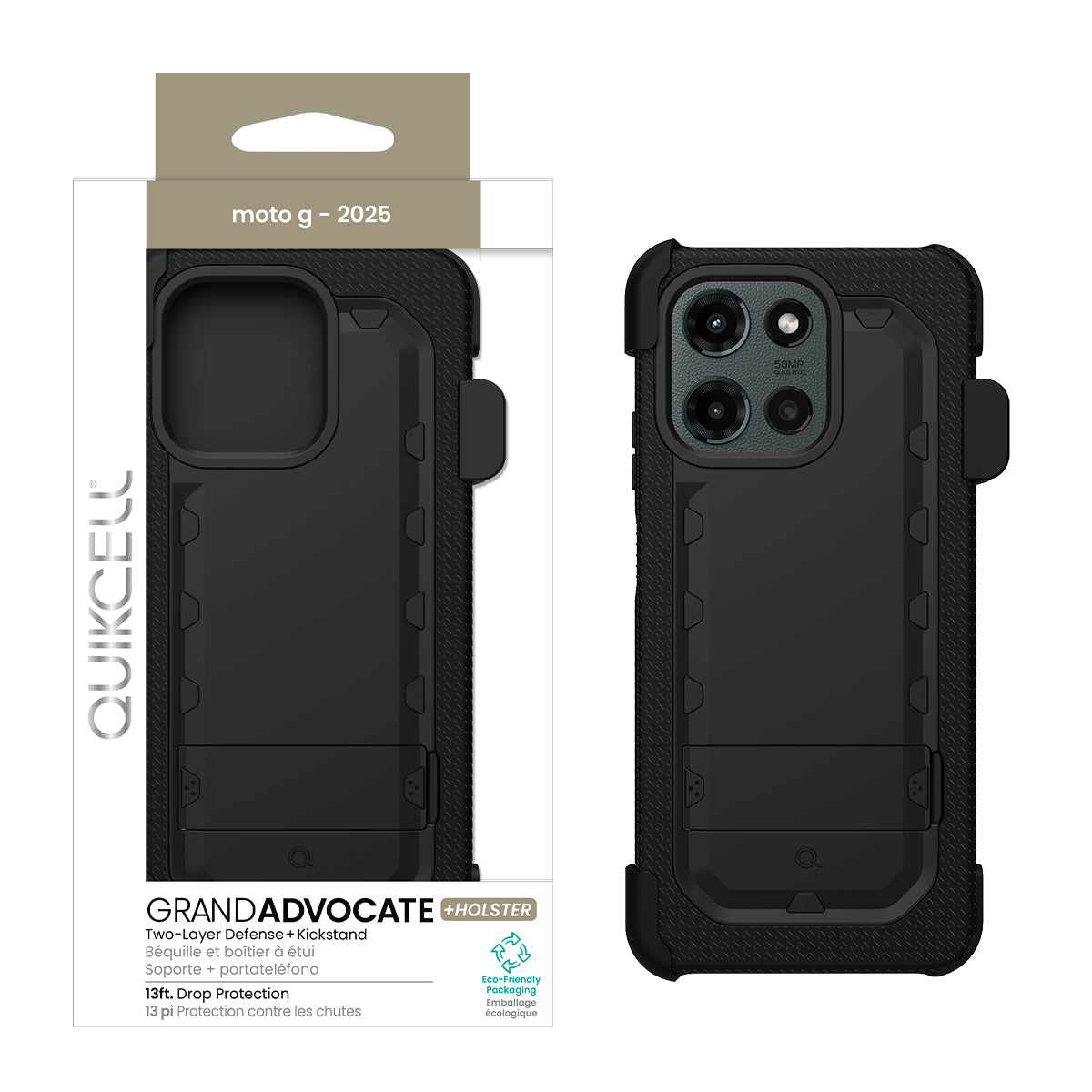 Quikcell moto g – 2025 Grand Advocate + Holster - Black (1107810)