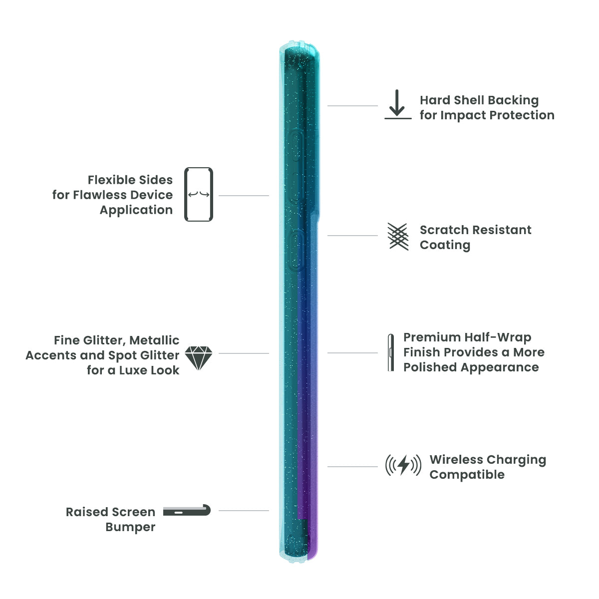 Samsung Galaxy S21 FE/FE 5G QUIKCELL ICON PLUS Premium Fashion Case - GALAXY OMBRE (1104069)