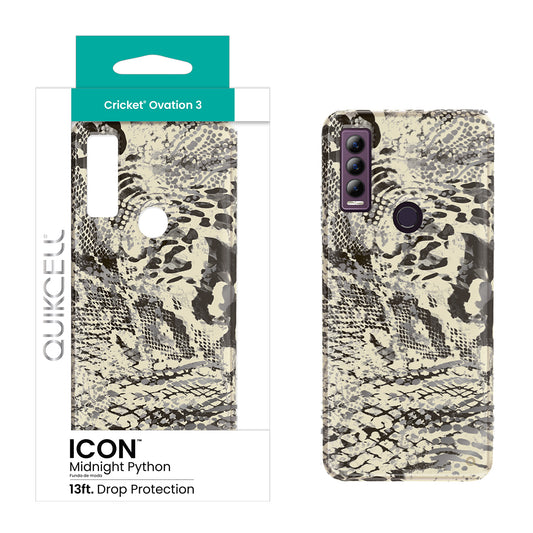 Cricket Ovation 3 QUIKCELL ICON Fashion Case - MIDNIGHT PYTHON (1105308)