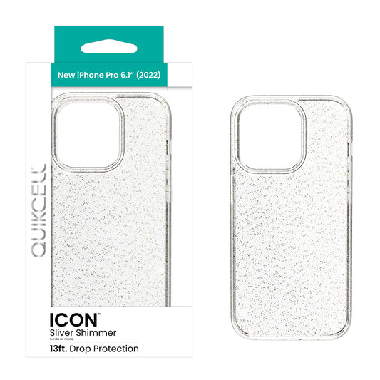 QUIKCELL Apple iPhone 14 Pro ICON Fashion Case SILVER SHIMMER (1104922)