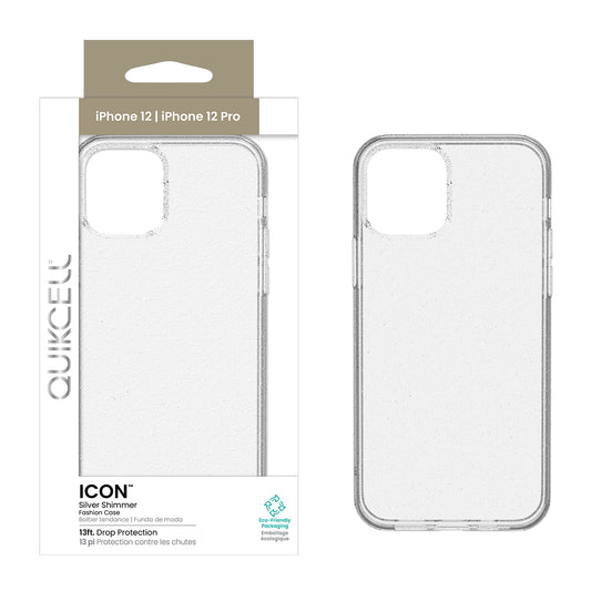 Quikcell Apple iPhone 12 & 12 PRO ICON Fashion Case Silver Shimmer  (1107717)