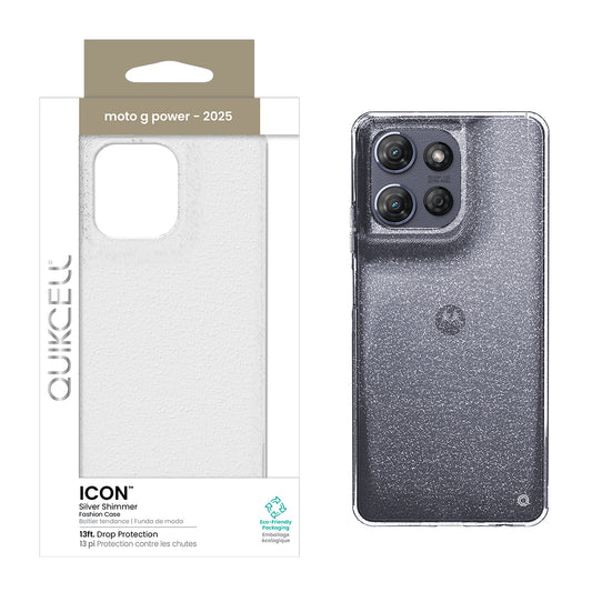 Moto G Power 2025 Quikcell ICON Fashion Case - Silver Shimmer (1102680)