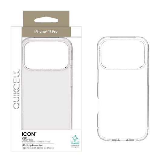 QUIKCELL Apple iPhone 17 Pro ICON Fashion Case CLEAR( 1103336) (MSRP $49.99)