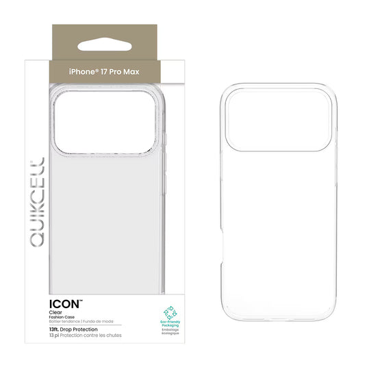 QUIKCELL Apple iPhone 17 Pro Max ICON Fashion Case CLEAR( 1103342) (MSRP $49.99)
