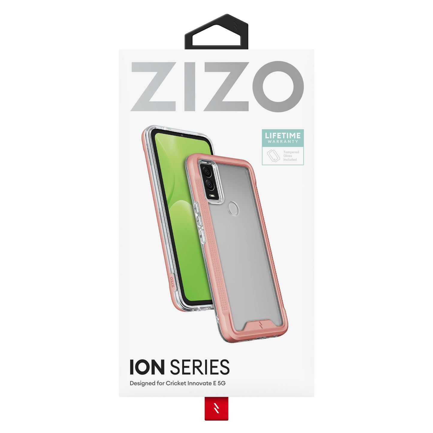CRICKET INNOVATE E 5G ZIZO ION SERIES CASE WITH TEMPERED GLASS - ROSE GOLD (1105030)