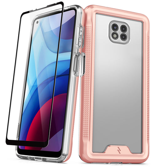 MOTO G POWER (2021) ZIZO ION SERIES CASE - ROSE GOLD & CLEAR (1100604)
