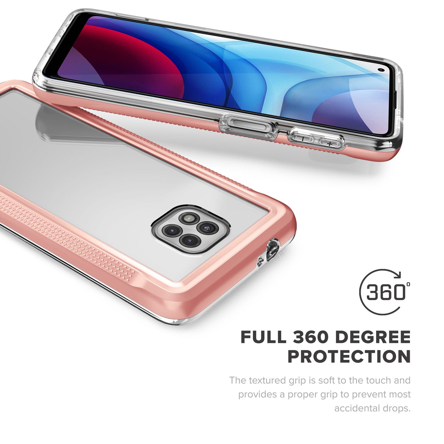 MOTO G POWER (2021) ZIZO ION SERIES CASE - ROSE GOLD & CLEAR (1100604)
