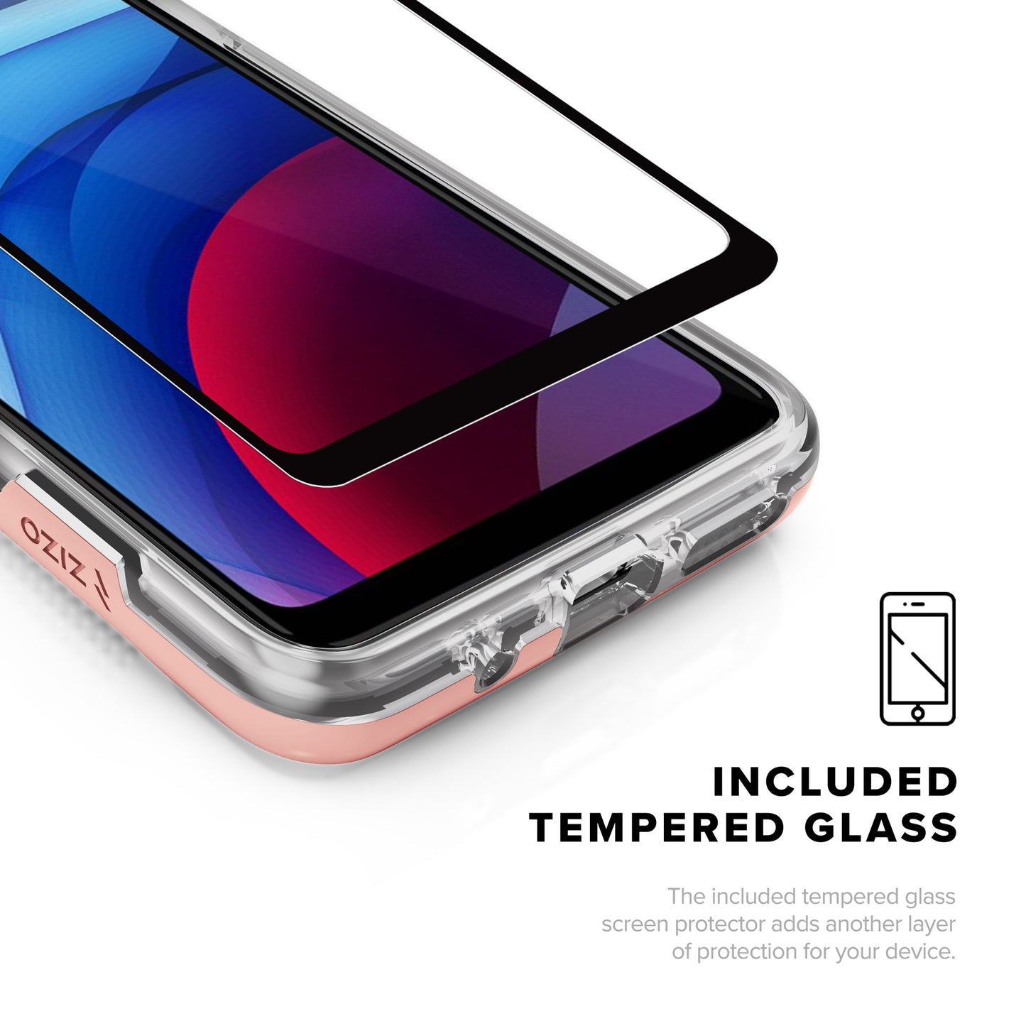 MOTO G POWER (2021) ZIZO ION SERIES CASE - ROSE GOLD & CLEAR (1100604)