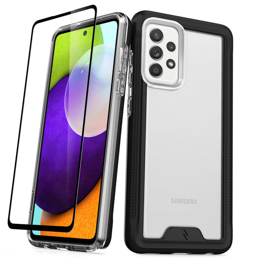 SAMSUNG GALAXY A52 5G ZIZO ION SERIES CASE WITH TEMPERED GLASS - BLACK & SMOKE (1101100)