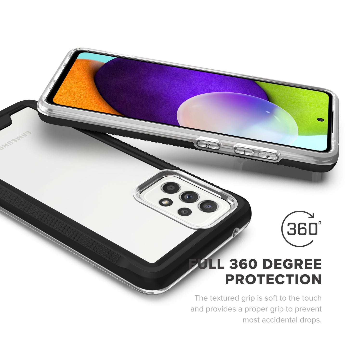 SAMSUNG GALAXY A52 5G ZIZO ION SERIES CASE WITH TEMPERED GLASS - BLACK & SMOKE (1101100)