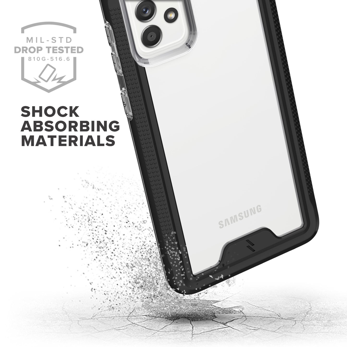 SAMSUNG GALAXY A52 5G ZIZO ION SERIES CASE WITH TEMPERED GLASS - BLACK & SMOKE (1101100)