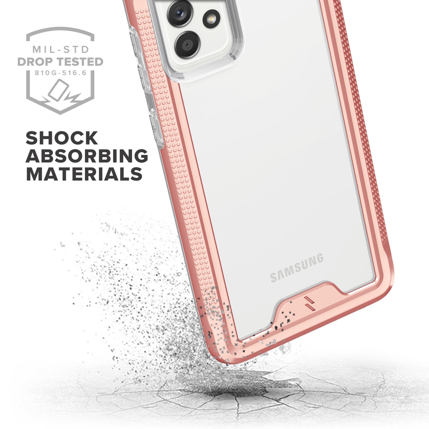 SAMSUNG GALAXY A52 5G ZIZO ION SERIES CASE WITH TEMPERED GLASS - ROSE GOLD & CLEAR (1101099)