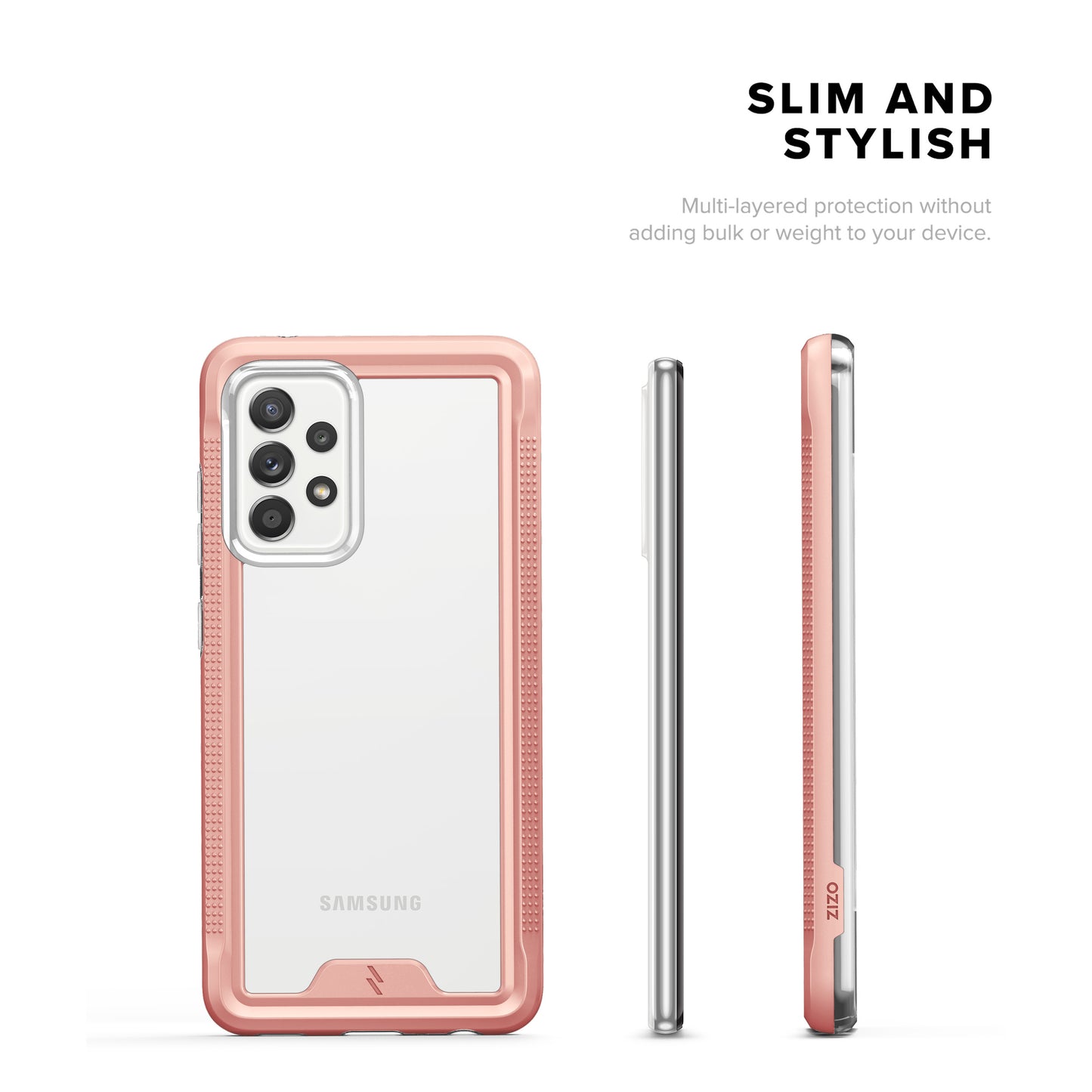 SAMSUNG GALAXY A52 5G ZIZO ION SERIES CASE WITH TEMPERED GLASS - ROSE GOLD & CLEAR (1101099)