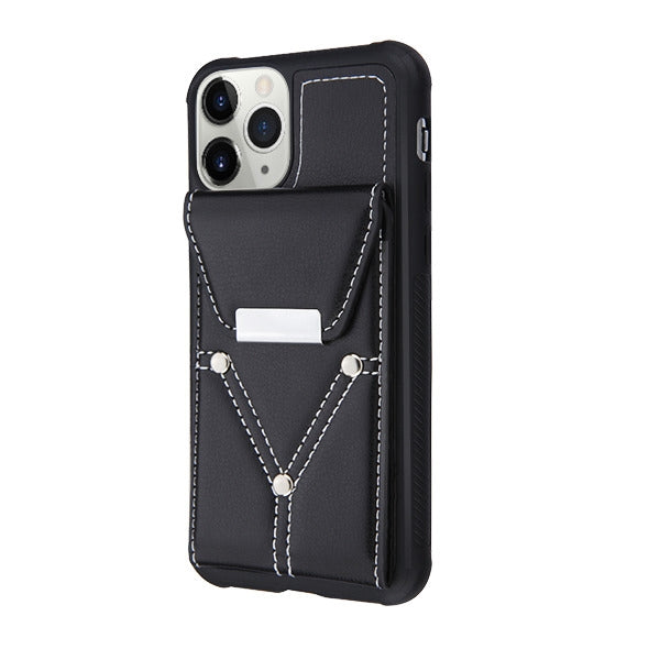 APPLE IPHONE 11 PRO MAX - MYBAT Buckle Wallet Cover with Magnetic buckle - BLACK (9505)