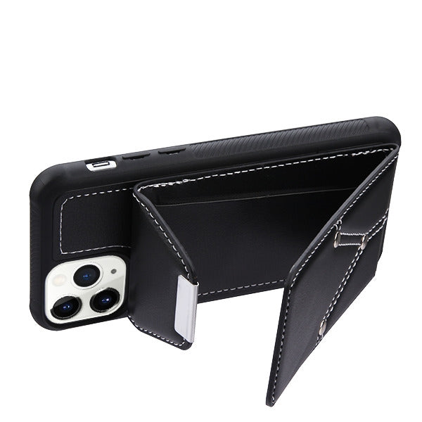 APPLE IPHONE 11 PRO MAX - MYBAT Buckle Wallet Cover with Magnetic buckle - BLACK (9505)