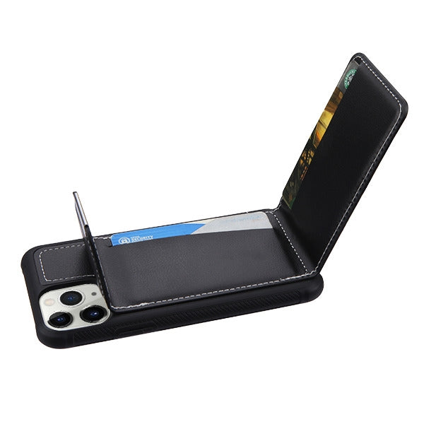 APPLE IPHONE 11 PRO MAX - MYBAT Buckle Wallet Cover with Magnetic buckle - BLACK (9505)
